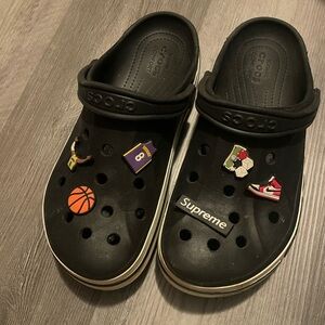 Crocs Black Clogs with Charms